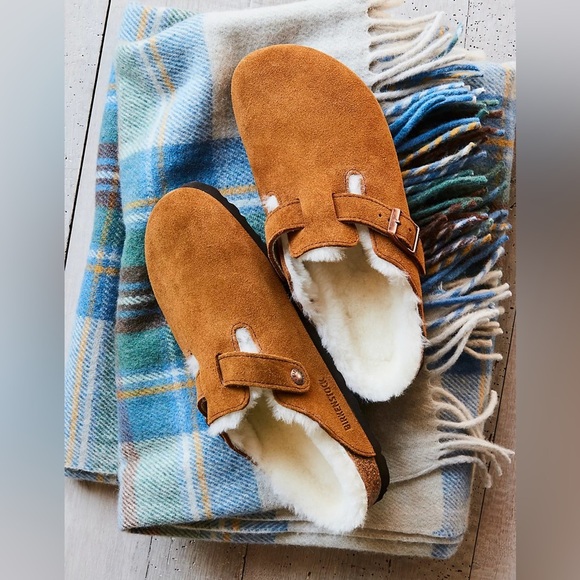 Birkenstock Boston Shearling Mink Clogs - Picture 1 of 7